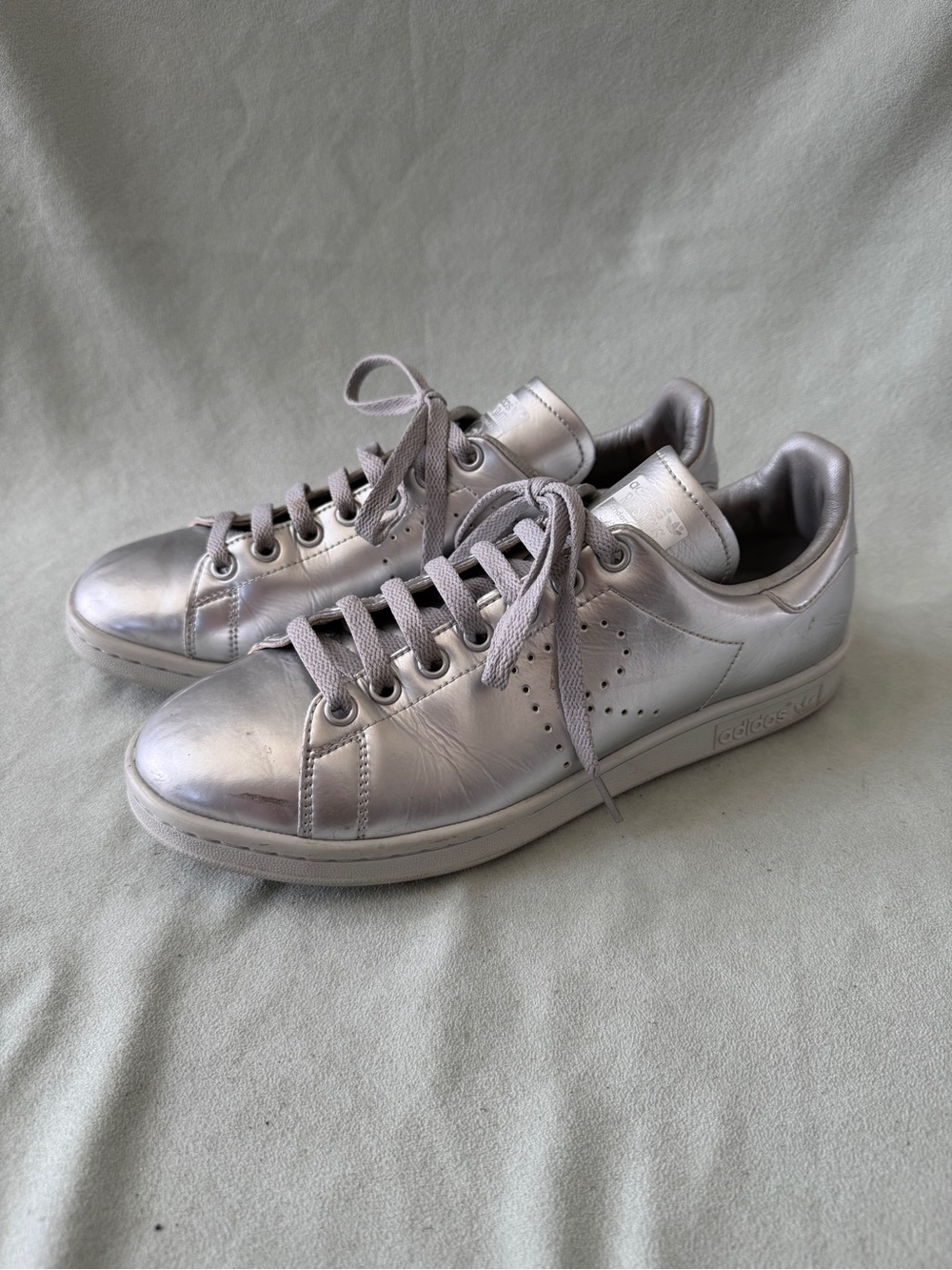 Adidas RAF Simons X Stan Smith Men’s Metallic Silver Sneakers Size 8.5